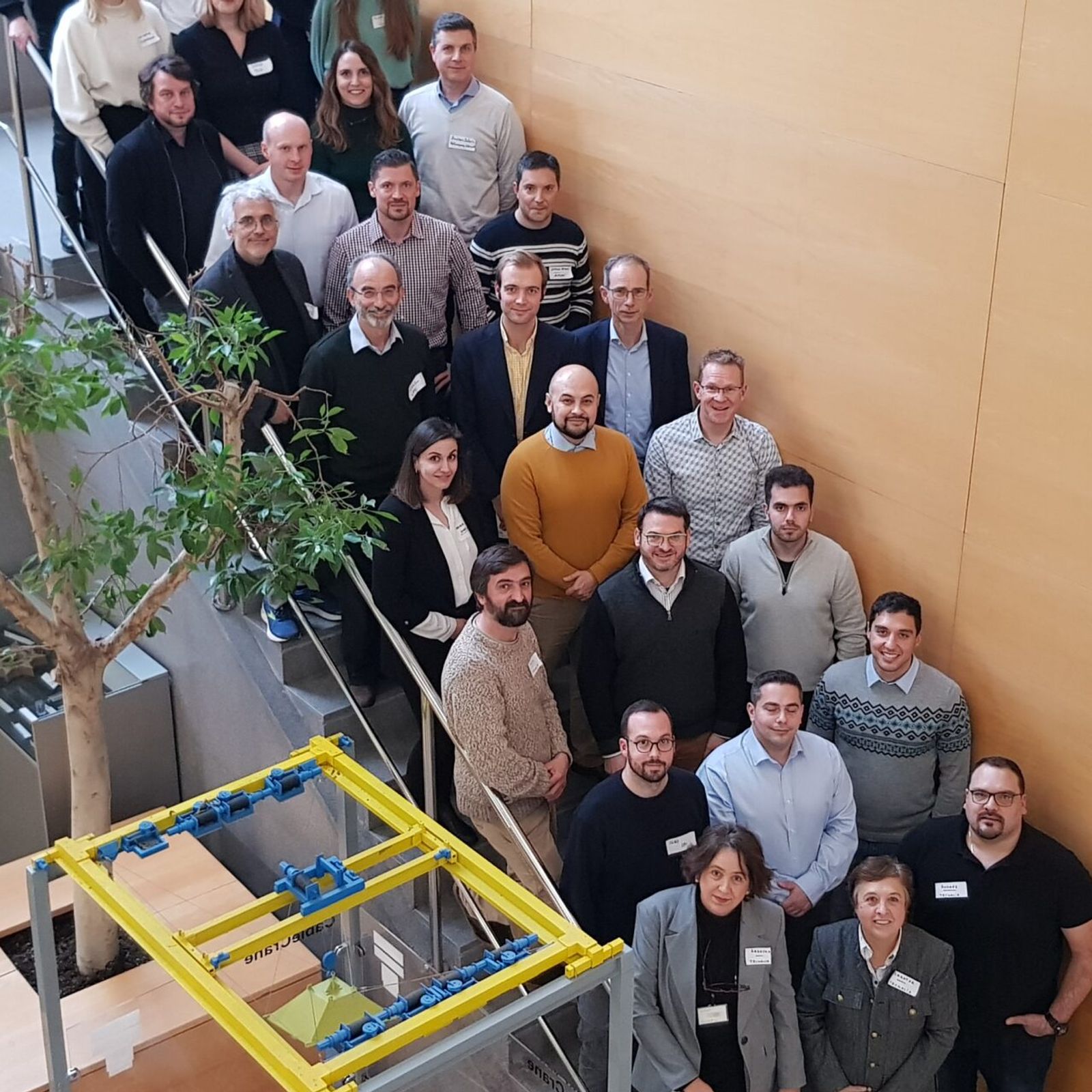 group of people on the stairs