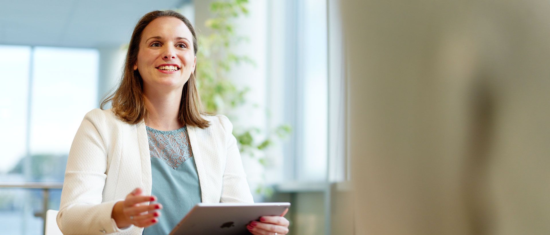 woman smiling